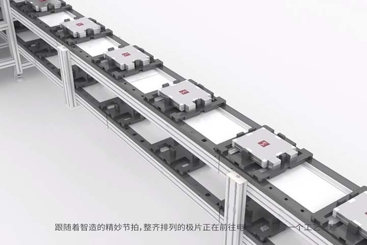 鋰電池生產(chǎn)線3D三維工藝動畫